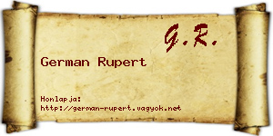 German Rupert névjegykártya
